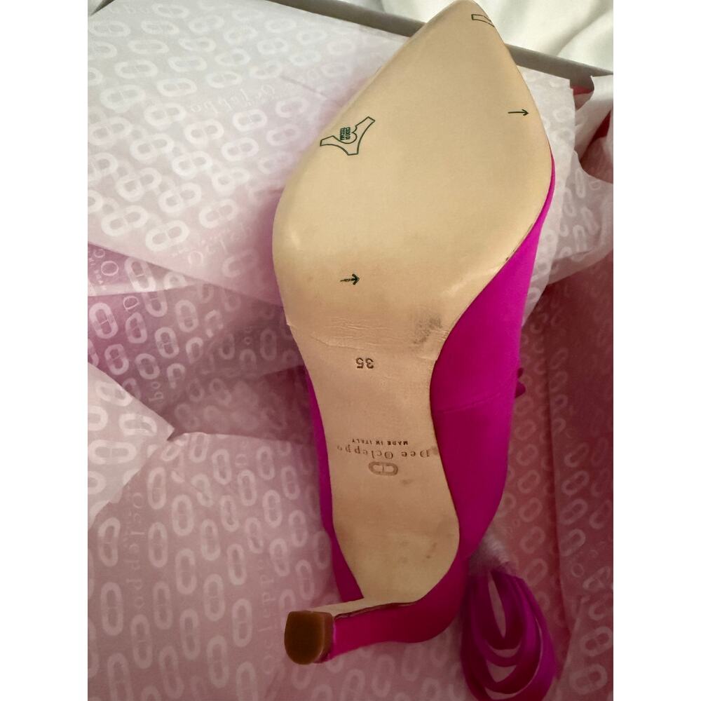 New Dee Ocleppo satin 610 fuxia dominic pink mule heels sz 35 - Picture 7 of 11